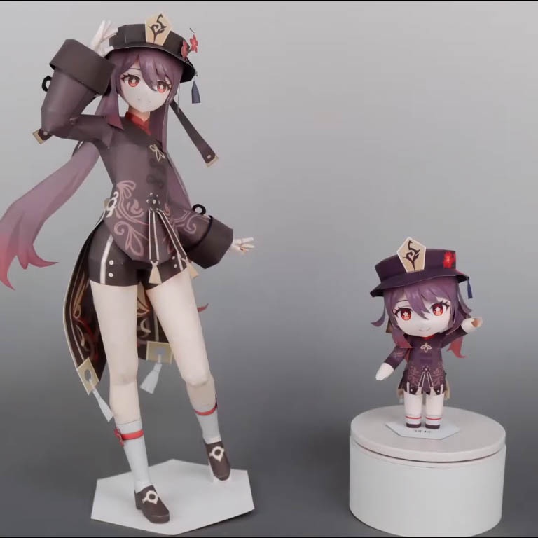 Mô hình giấy anime girl Chibi Hutao game