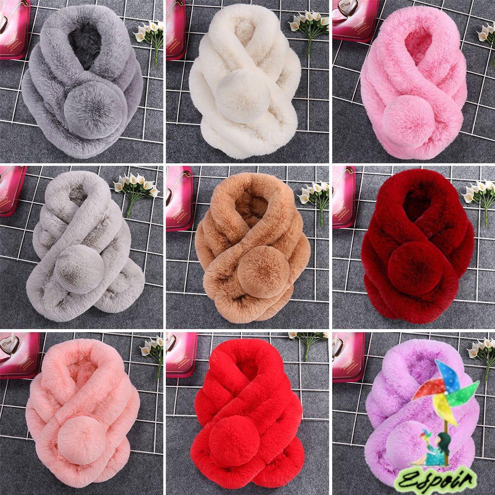 ESPO Khăn Choàng Giả Lông Thú Mềm Mại Dày Dặn Thoải Mái Chống Gió Mùa Đông