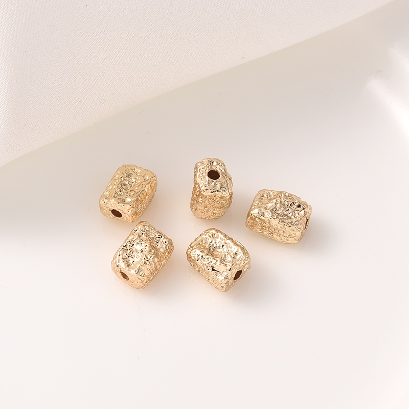 Set 10 Hạt Ngọc Trai Hình Vuông Bằng Đồng Mạ Vàng 14K Dùng Làm Vòng Tay Thủ Công diy