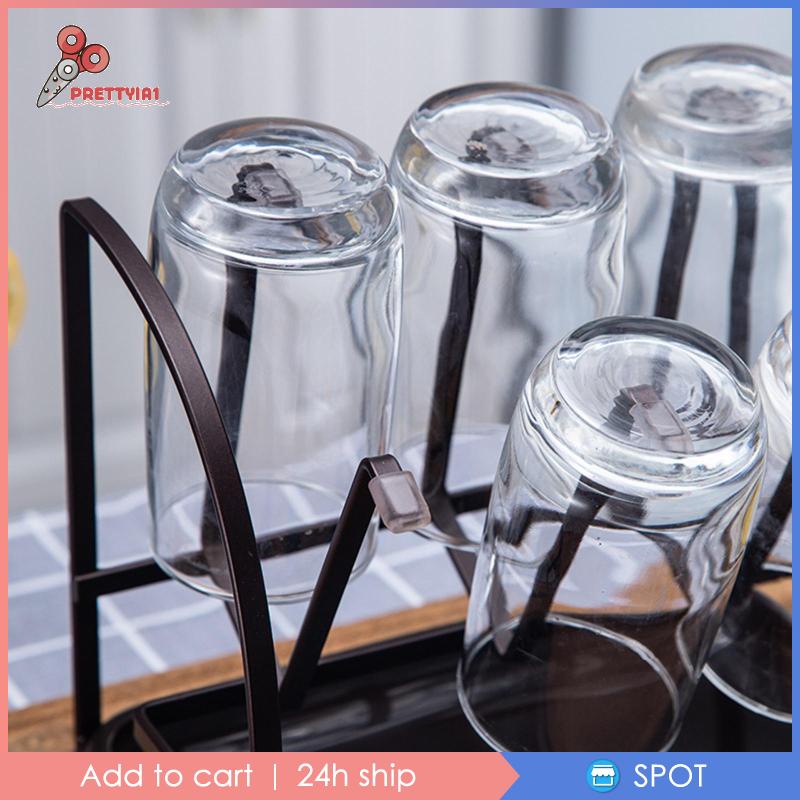 Giá Đỡ Phơi Khô Cốc Nước / Đồ Dùng Nhà Bếp 6 Móc Bằng Kim Loại Tiện Dụng