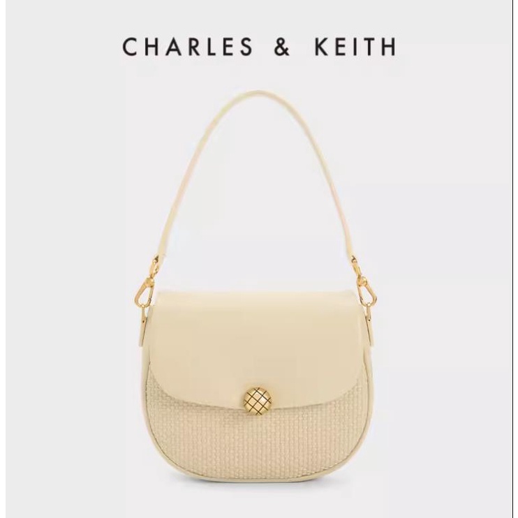 Charles and KEITH CK2-81210041 Túi Đeo Chéo Một Bên Vai Với Dây Xích