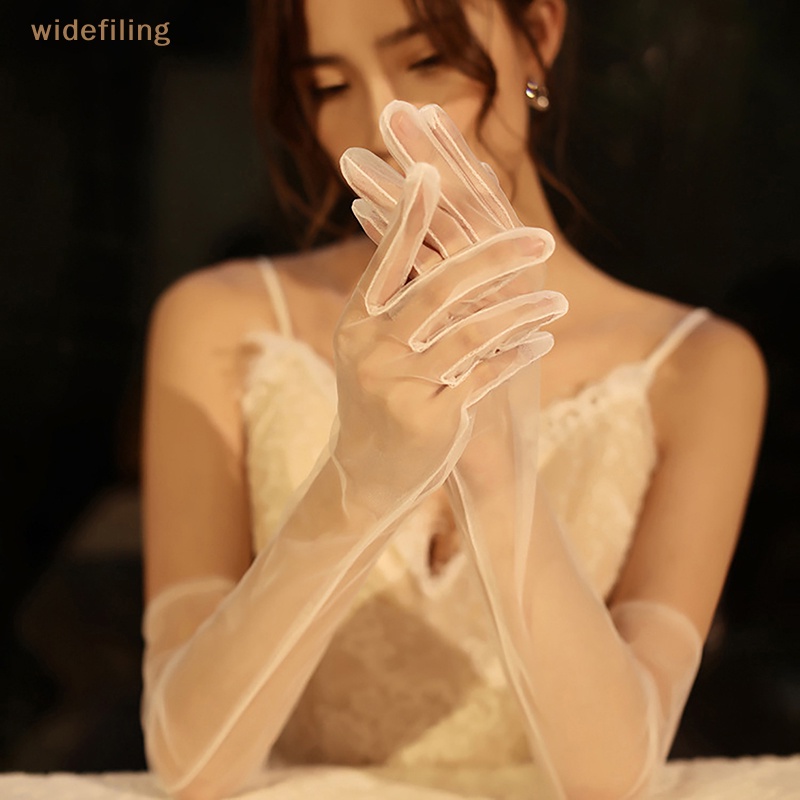 1 Đôi Găng Tay Hở Ngón Bằng Vải Gạc Trắng Trong Suốt Đính Ngọc Trai Giả Kiểu Vintage Dùng Làm Đạo Cụ Chụp Ảnh