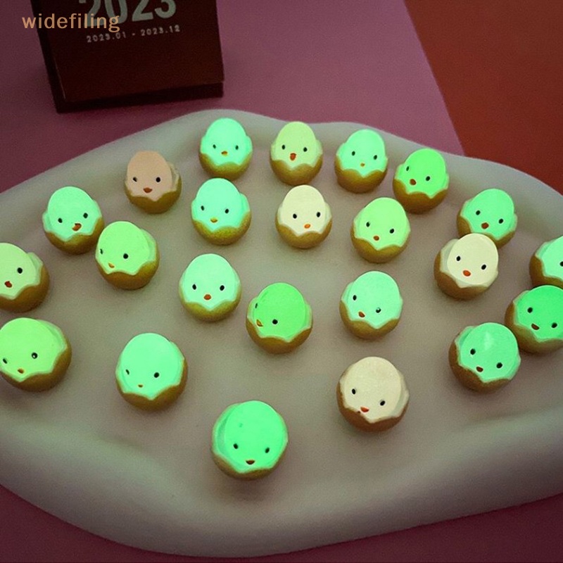 Bộ 5 Phụ Kiện Mặt Trang Trí Điện Thoại Dạ Quang diy Hình Gà Con Bằng gel resin