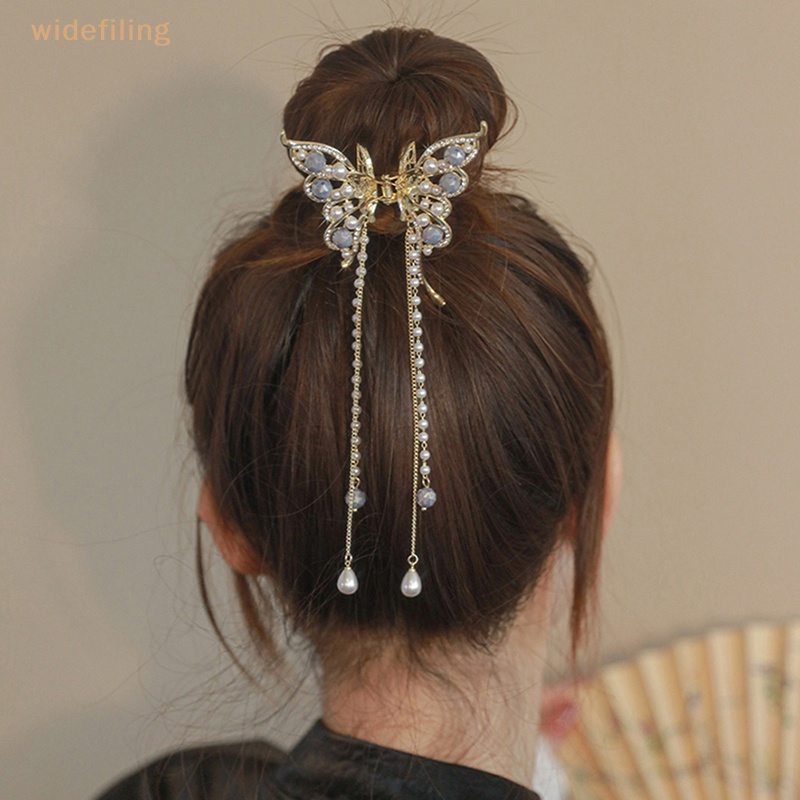 Kẹp Tóc Cá Mập Đính Ngọc Trai Và Pha Lê Thời Trang Hàn Quốc Cho Nữ