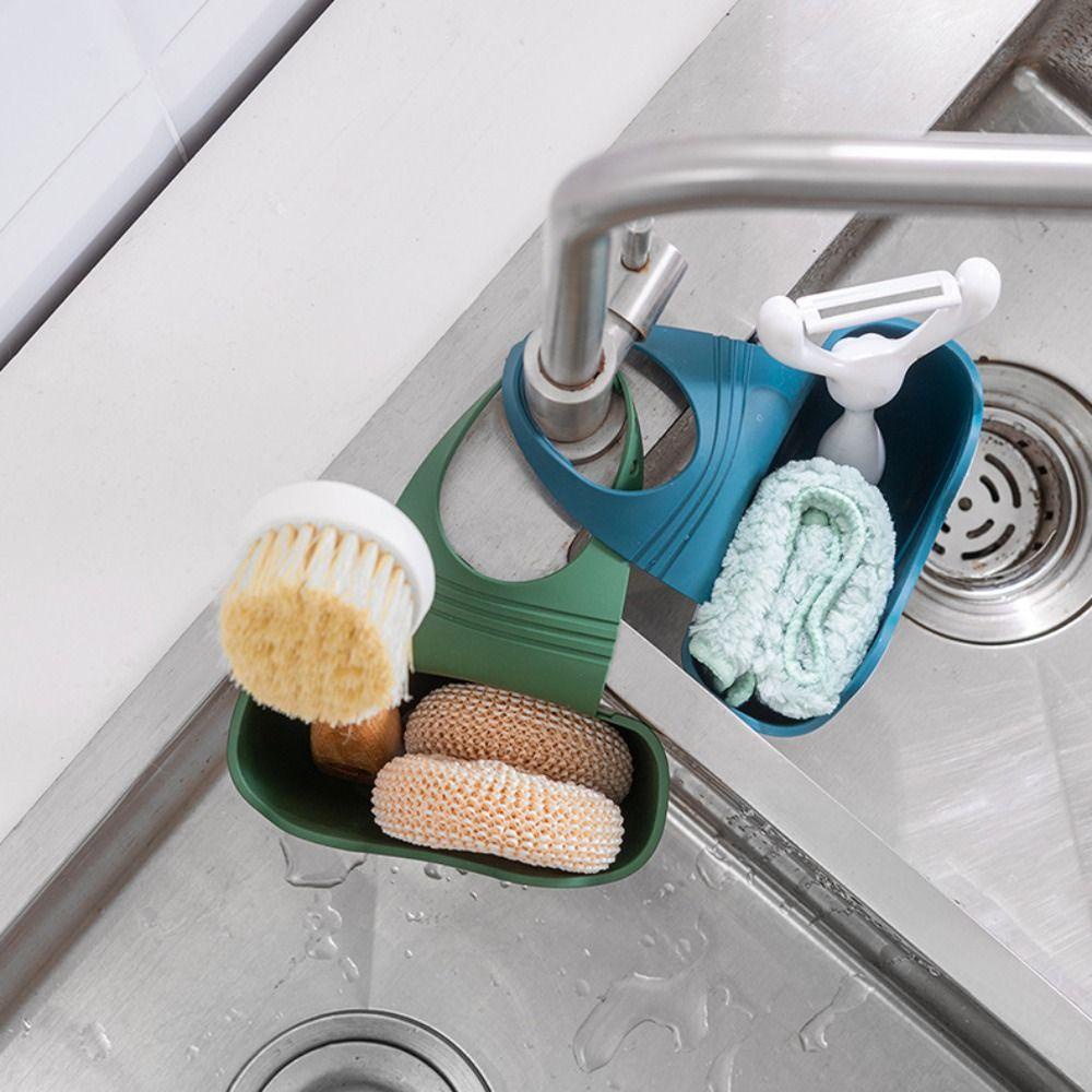 TAYLOR1 Giá Nhựa Đựng Xà Phòng Gắn Bồn Rửa Chén Ráo Nước Có Nút Nhấn Dễ Thương