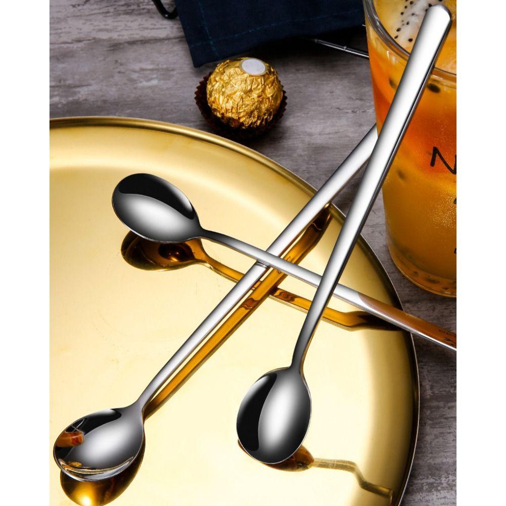 LONTIME Set 3 Muỗng Khuấy Mật Ong Bằng Thép Không Gỉ 304 Cán Dài Tiện Lợi Cho Dã Ngoại
