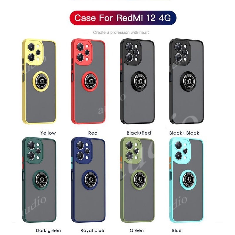 Ốp Điện Thoại Dạng Giáp Có Vòng Đỡ Nam Châm Cho Xiaomi redmi 12 4G Redmi12 2023 redmi 12 4G