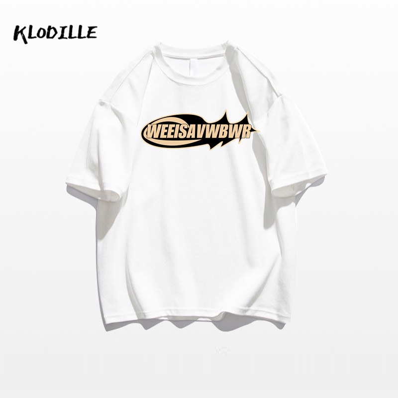 Áo Thun Tay Ngắn Dáng Rộng Chất Liệu 100% Cotton In Hoạ Tiết Đơn Giản Trẻ Trung Cho Nam Giới