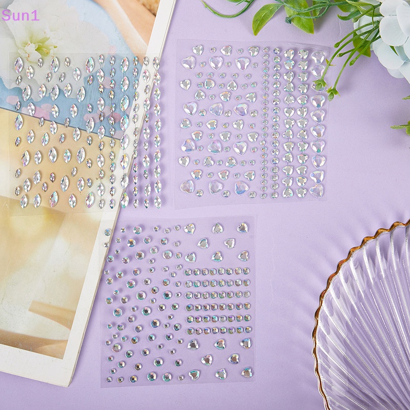 1 Tờ Nhãn Dán Trang Điểm Mắt Họa Tiết Kim Cương Lấp Lánh Thời Trang 1 >