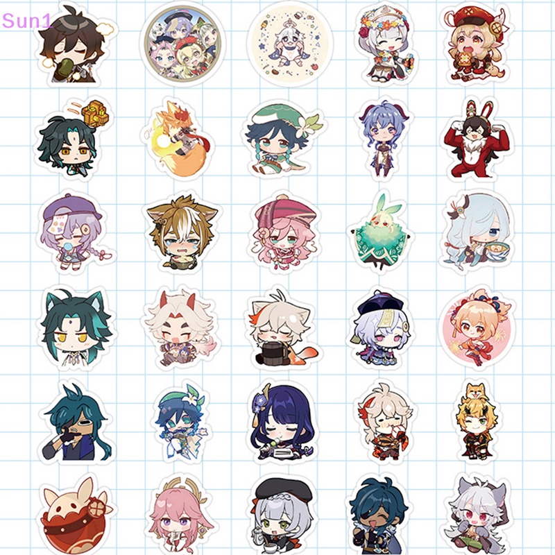 Sun1 &gt; 60 Miếng Dán Tủ Lạnh Chống Thấm Nước Họa Tiết Hoạt Hình Graffiti Sáng Tạo