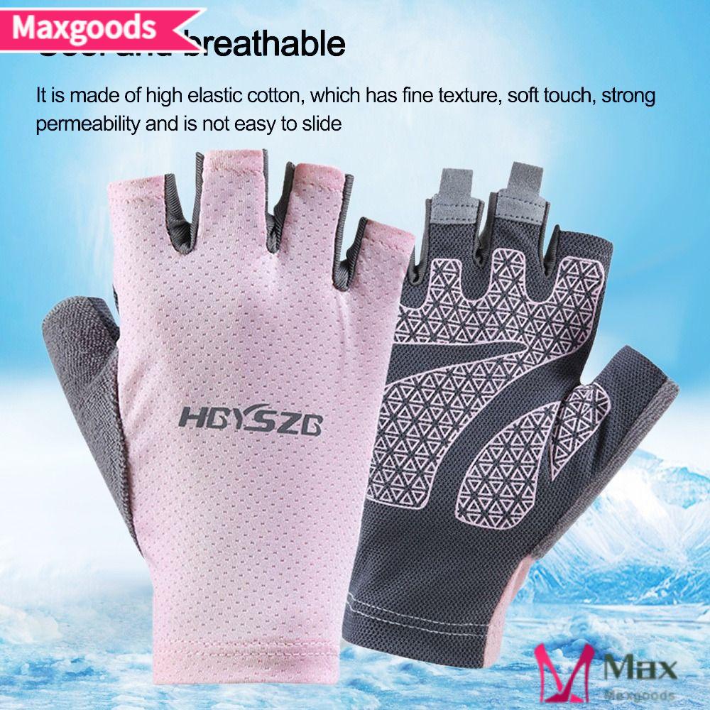 MAXG 1 Đôi Găng Tay Chống Nắng Bằng Lụa Lạnh Độ Co Giãn Cao Có Thể Chạm Màn Hình Cảm Ứng