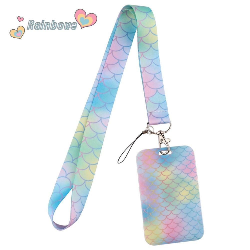 RAINBOW Giá Đỡ Thẻ ID / Huy Hiệu Hình Vảy Cá Siêu Bền Có Móc Khóa Màu Sắc Tiện Dụng Cho Văn Phòng