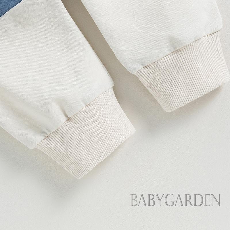 Set Áo Thun Tay Dài Cổ Tròn + Quần Dài Lưng Thun Màu Sắc Tương Phản Cho Bé Trai 0-3 Tuổi