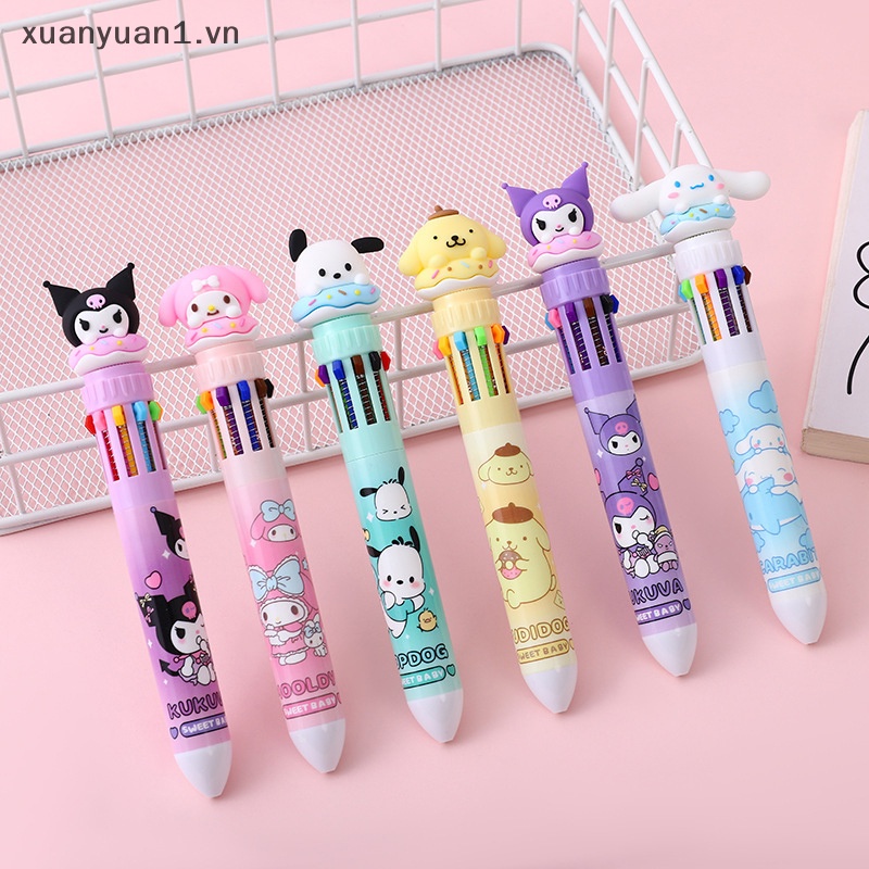 Bút Bi Ngòi 0.7mm 10 Màu Họa Tiết Hoạt Hình Xinh Xắn