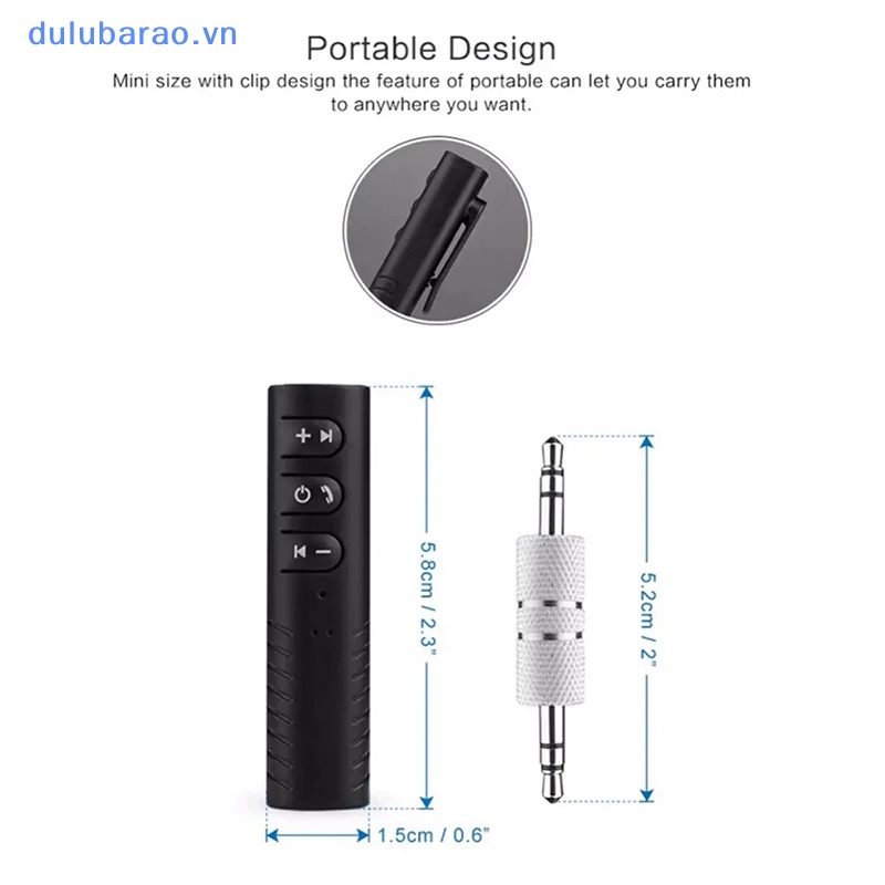 Dul không dây Bluetooth 5.0 Receiver Adapter 3.5 mét jack cho âm nhạc xe hơi âm thanh AUX Ao