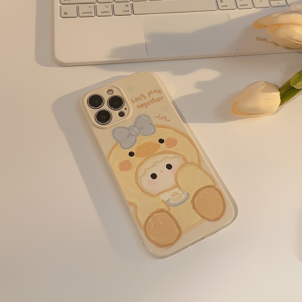 Ốp Điện Thoại tpu Silicon Chống Rơi Hình Vịt Cho iphone 11 12 13 14 pro max