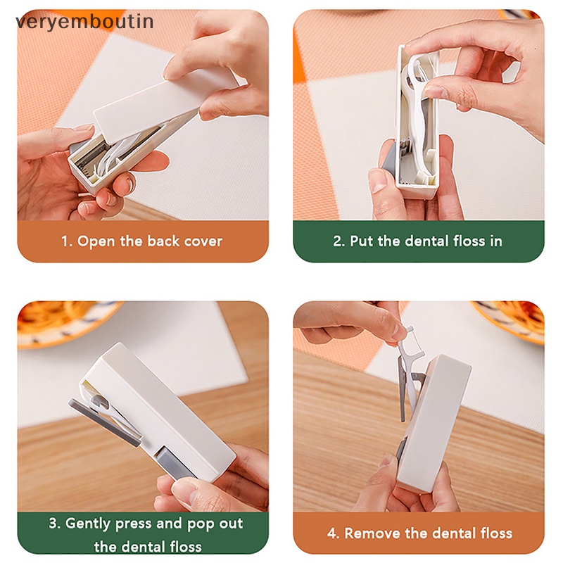 1 Bộ Chỉ Nha Khoa Tự Động Bằng Nhựa Tiện Lợi Cho Du Lịch Cắm Trại