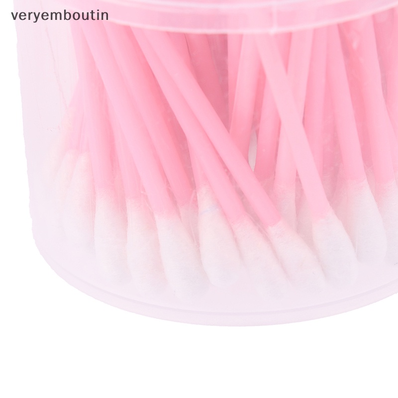 Hộp 100 Tăm Bông Cotton Hai Đầu Dùng Một Lần Để Vệ Sinh Tai / Mũi / Lỗ Tai