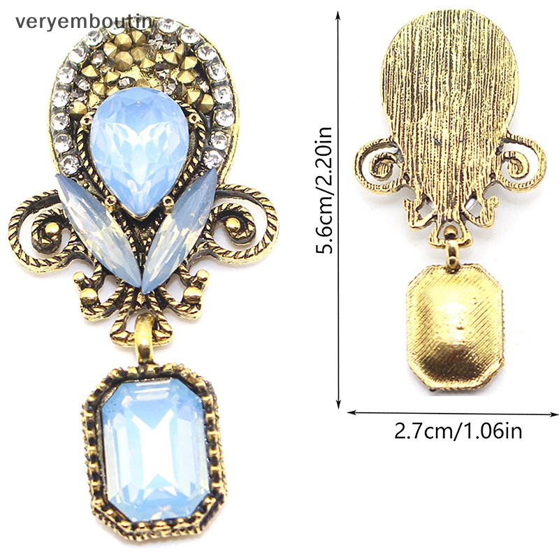 Trâm Cài Áo Hình Giọt Nước Bằng Hợp Kim Đính Đá Opal DIY