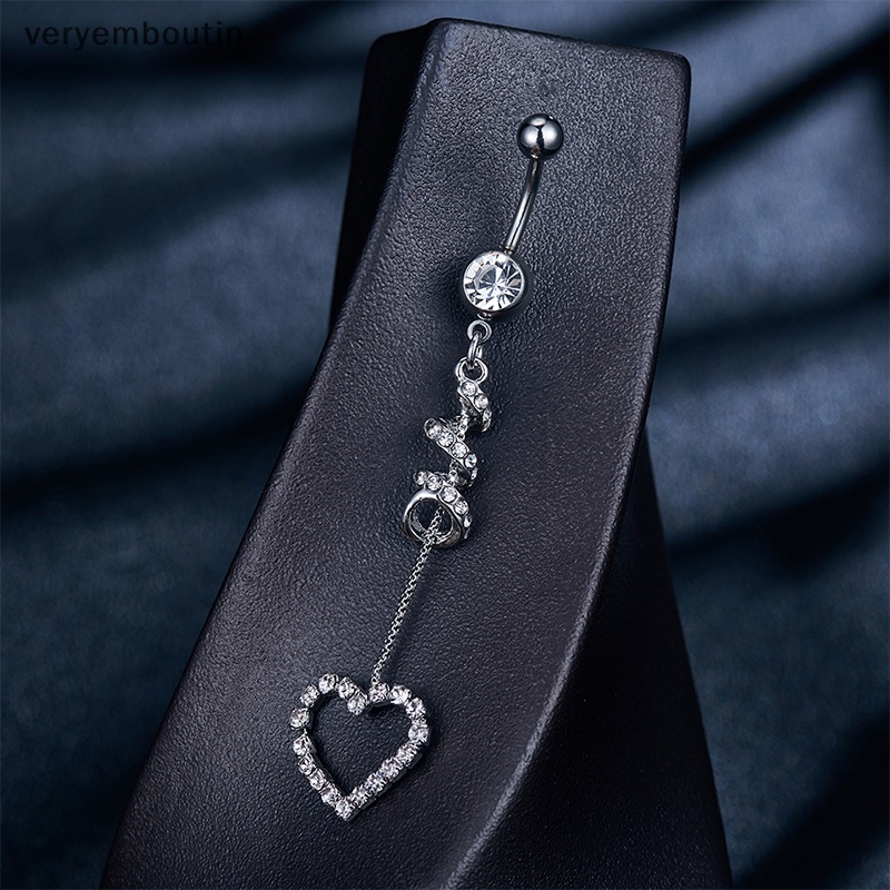 Khuyên Rốn Dáng Dài Mặt Hình Trái Tim Thời Trang Cho Nữ