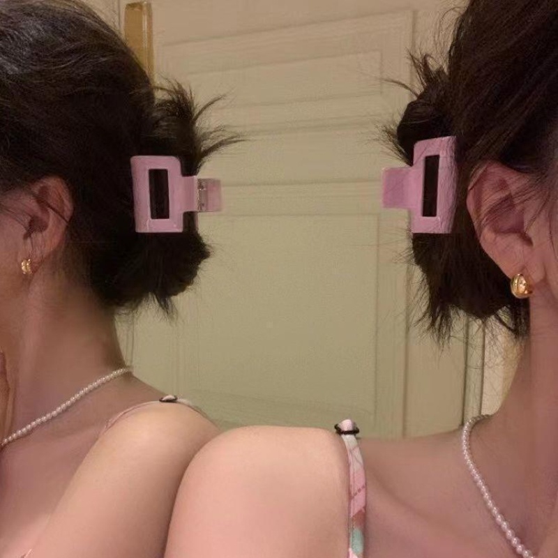 Kẹp Tóc Hình Vuông Bằng Nhựa Resin Phong Cách Hàn Quốc Thời Trang Cho Nữ