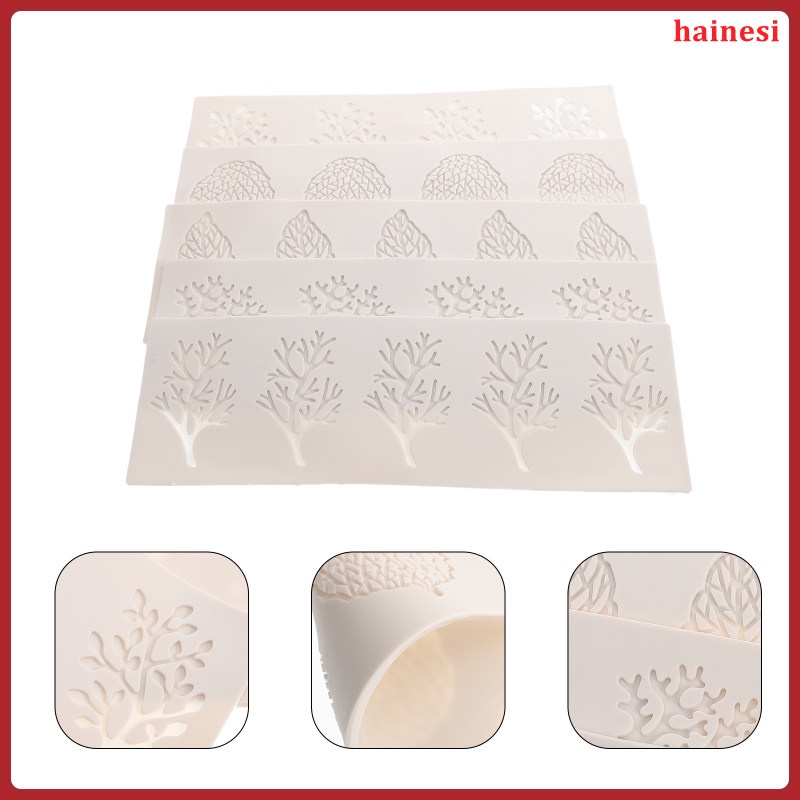 Bộ 5 Khuôn Làm Bánh Chất Liệu Silicone Hình Chiếc Lá