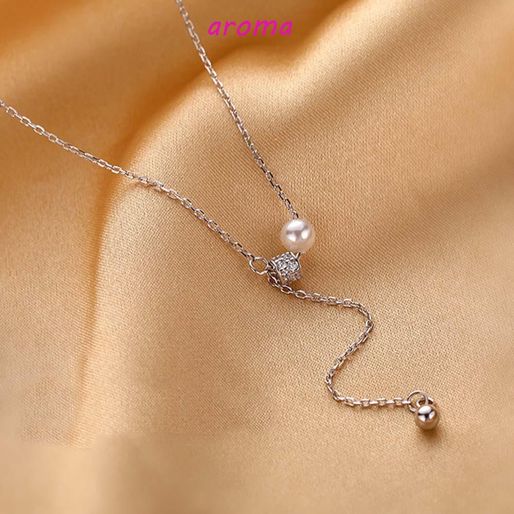 AROMA Vòng Cổ Choker Đính Hạt Kiểu Dáng Hình Học Phong Cách Hàn Quốc