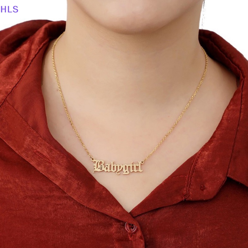 Vòng cổ Mặt Chữ Babygirl / Princess Bằng Thép Không Gỉ Thời Trang Cho Nữ