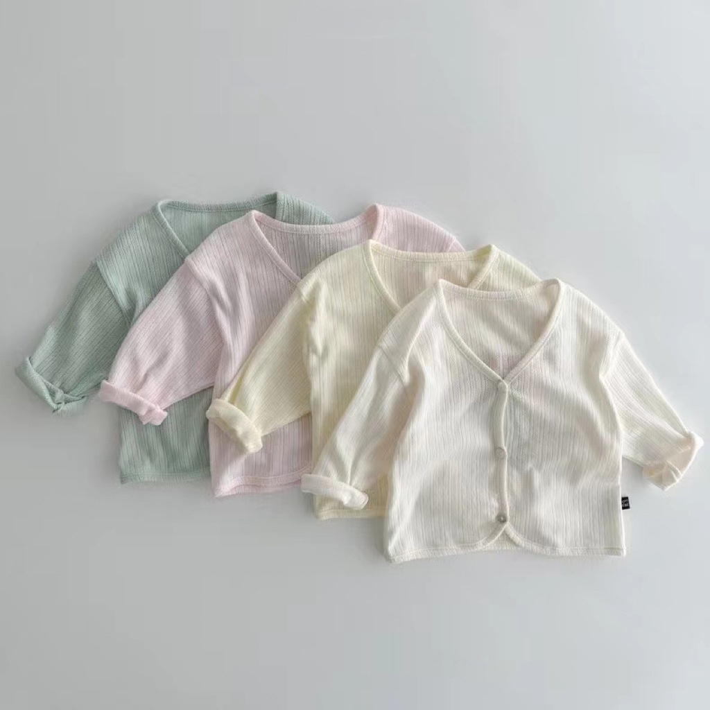 Áo Khoác cardigan Chống Nắng Bằng cotton Nhẹ Cổ Chữ V Thân Thiện Với Làn Da Cho Trẻ Sơ Sinh