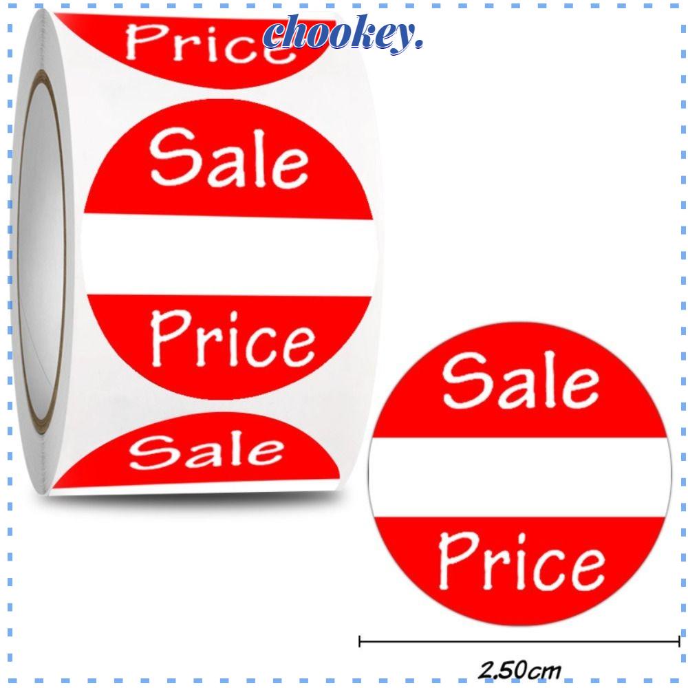 CHOOKEY Cuộn 500 Nhãn Dán Tròn Màu Đỏ Tự Dính 1Inch Trang Trí Đa Ứng Dụng