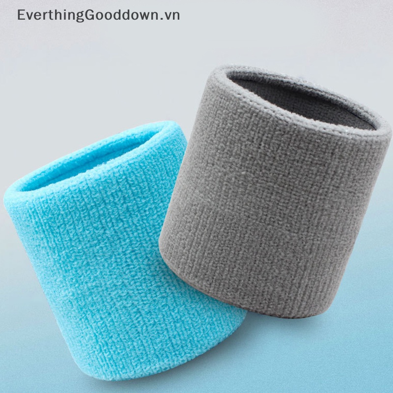 Everthinggooddown Băng Quấn Bảo Vệ Cổ Tay Bằng Cotton Thấm Hút Mồ Hôi Hỗ Trợ Luyện Tập Thể Thao / Tennis / Chạy Bộ