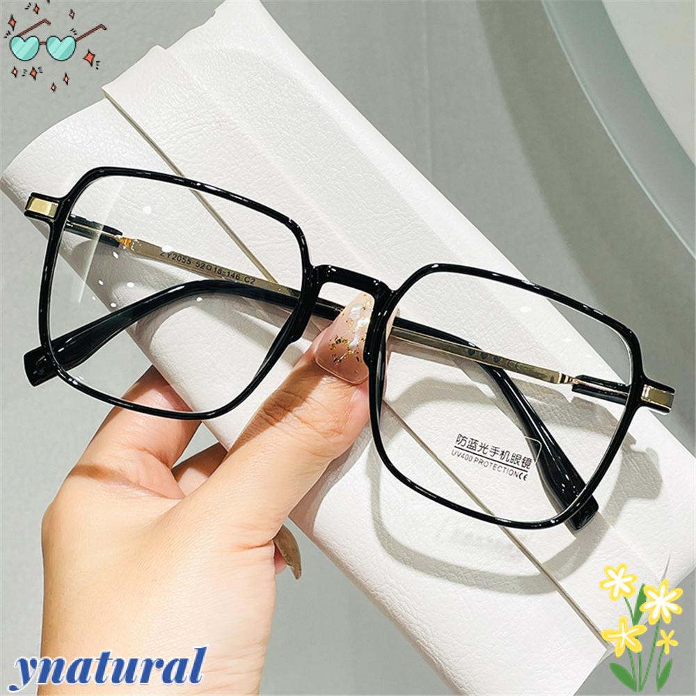 YNATURAL Kính Mát Gọng Trong Suốt Chống Ánh Sáng Xanh Phong Cách Hàn Quốc Cho Nữ