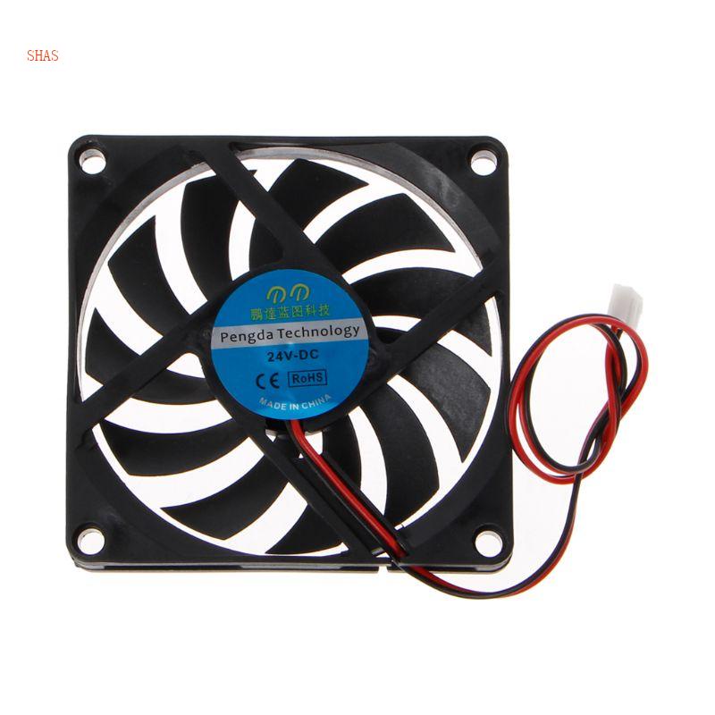 Quạt Tản Nhiệt Làm Mát CPU Máy Tính 24V 2-Pin 80x80x10mm 8010 Kèm Dây Cáp 23cm