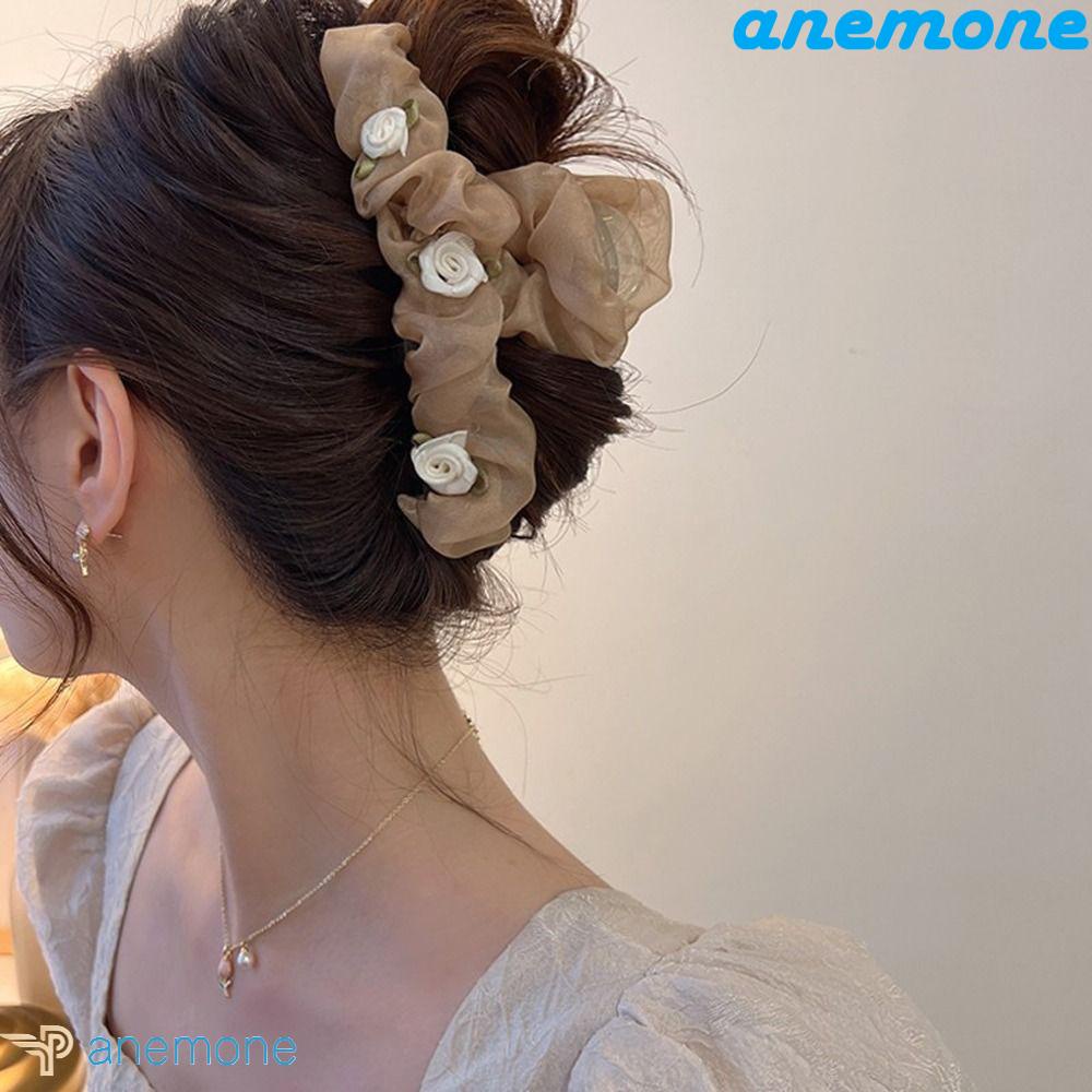 ANEMONE Kẹp Tóc Hình Cá Mập Phối Lưới Thời Trang Hàn Quốc