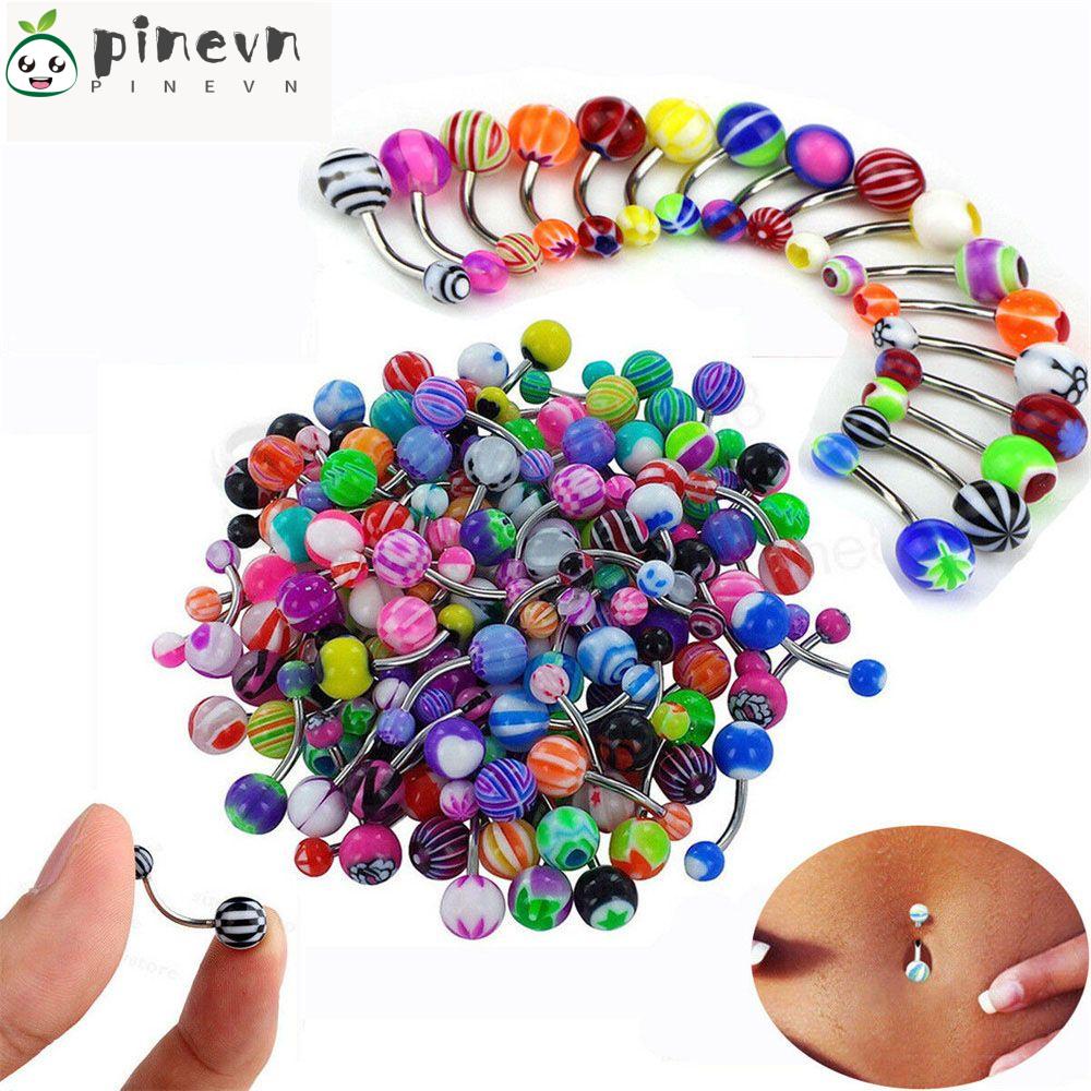 PINEVN 1 Khuyên Rốn Đính Đá Nhiều Màu Sắc Thời Trang