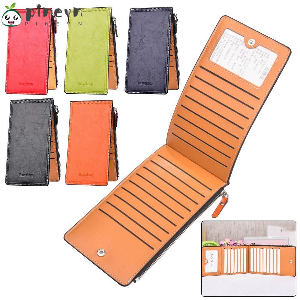 PINEVN Ví Da PU Đa Năng Màu Kẹo Ngọt Cho Nam Nữ