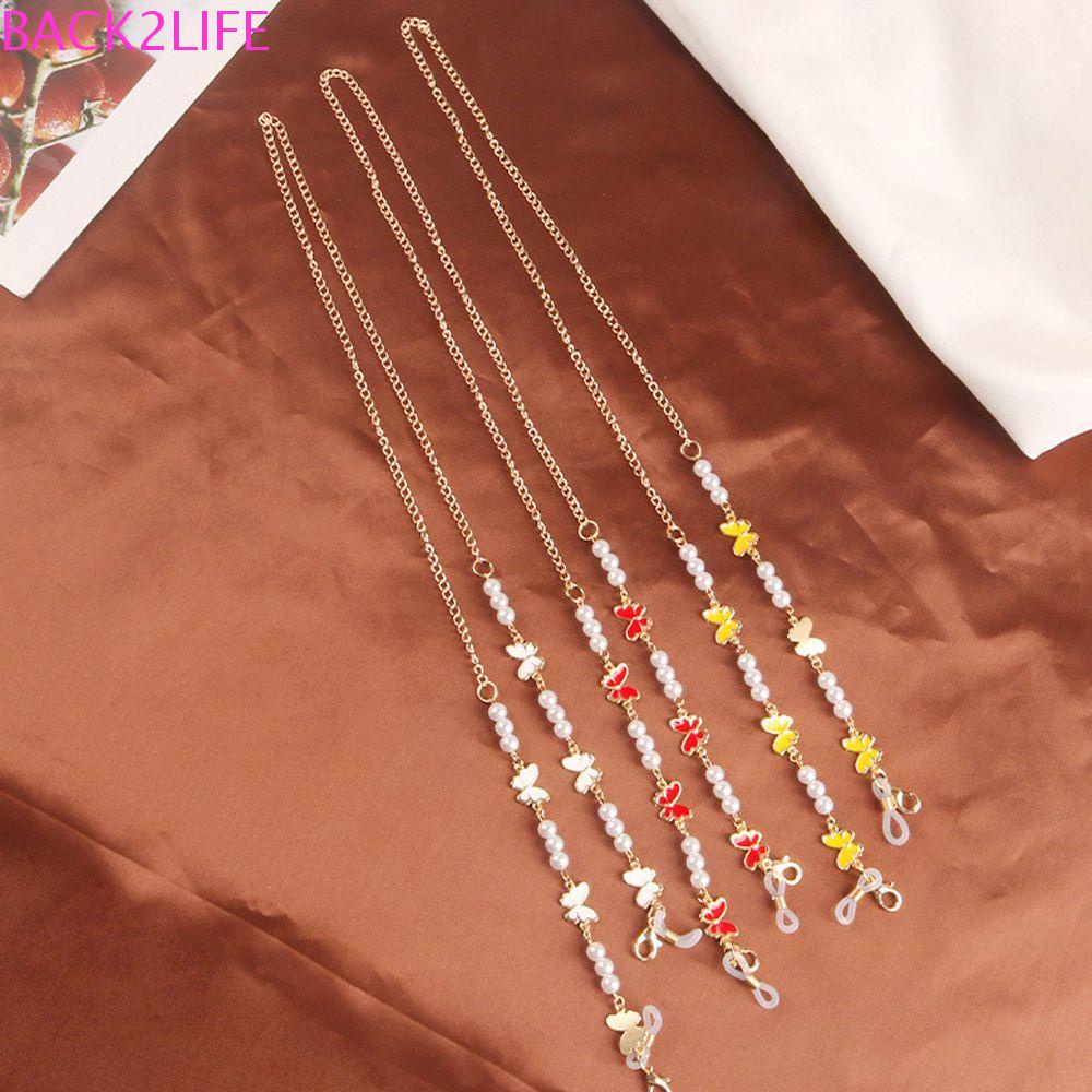 BACK2LIFE Dây Xích Gắn Kính Mát Hình Bướm Nhiều Màu Dễ Thương