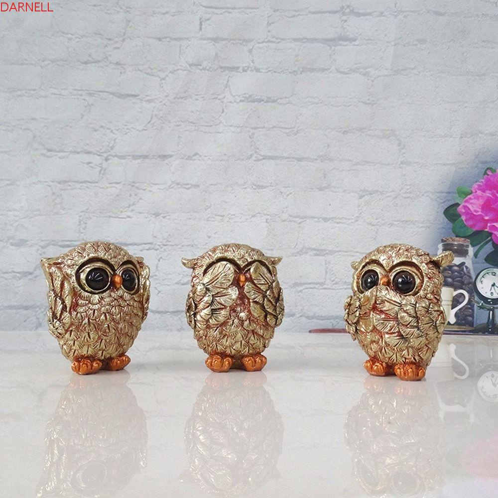 DARNELL Đồ trang trí Chim Cú Thủ Công Dễ Thương Chất Lượng Cao Trang Trí Nội Thất