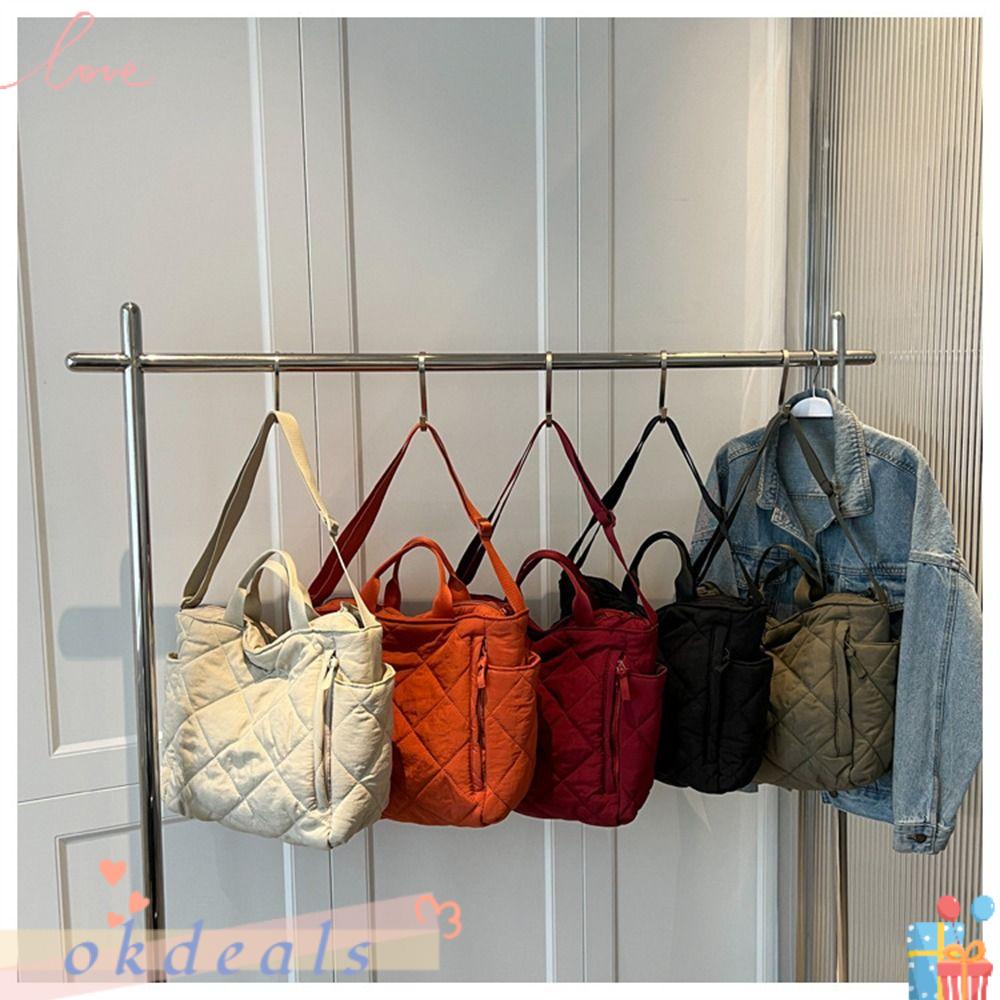 OKDEALS Túi Đeo Chéo Vai Sức Chứa Lớn Bằng Vải Cotton Thời Trang Mùa Đông