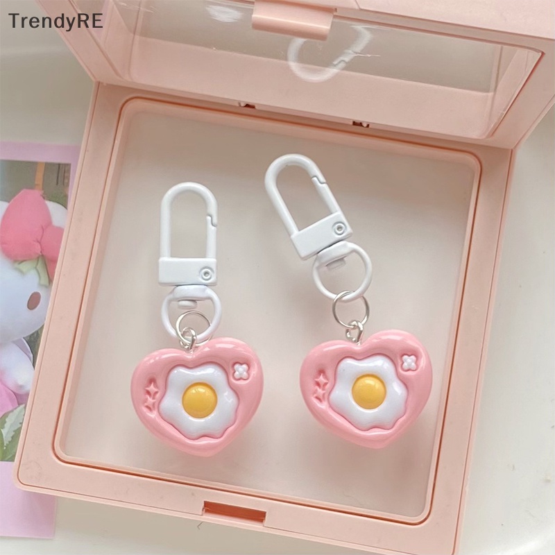 Móc Khóa Quả Trứng Luộc Và Trái Tim Hoạt Hình Dễ Thương