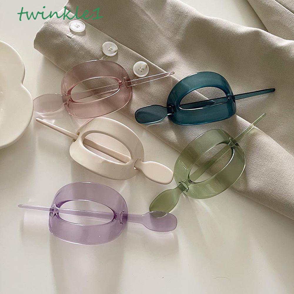 TWINKLE Trâm Cài Tóc Trong Suốt Thiết Kế Đục Lỗ Phong Cách Retro Cho Cô Dâu