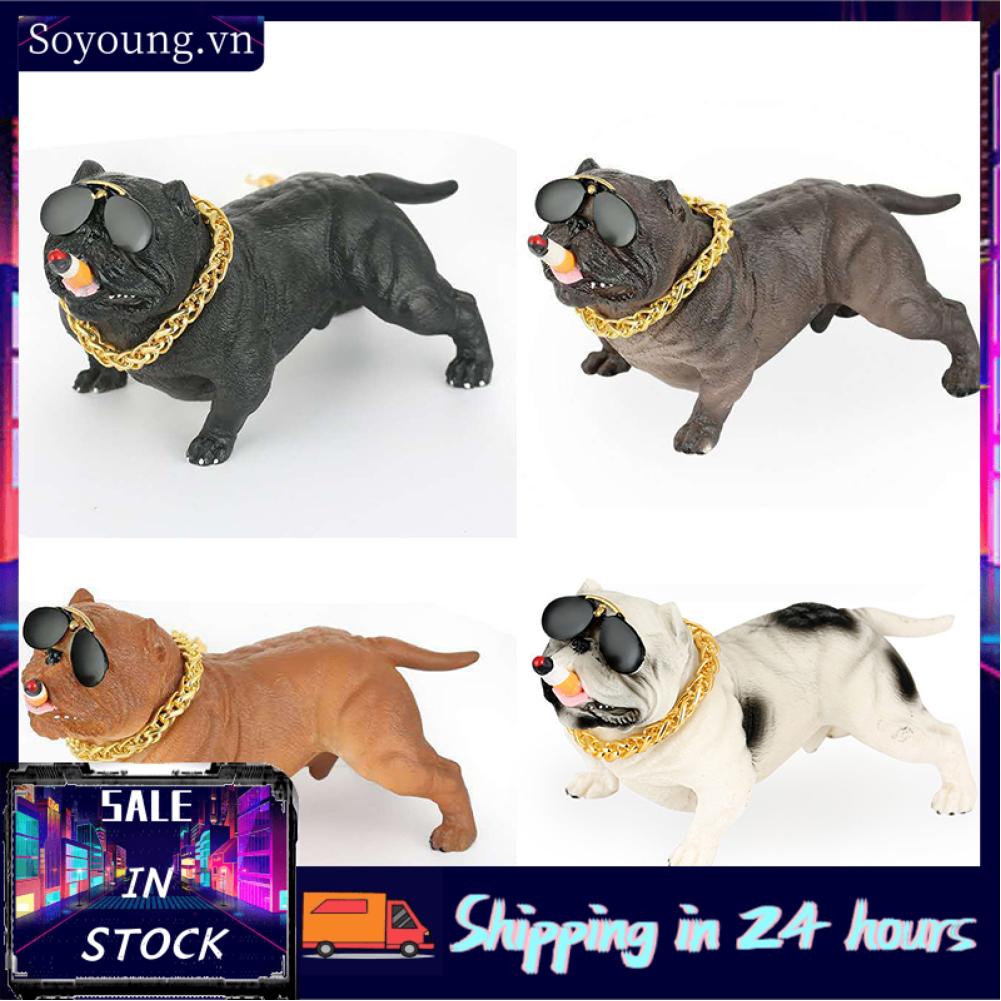 Soyoung Dog Figurine Resin Simulated Exquisite Cute Statue Car Interior Decoration Dashboard Ornament