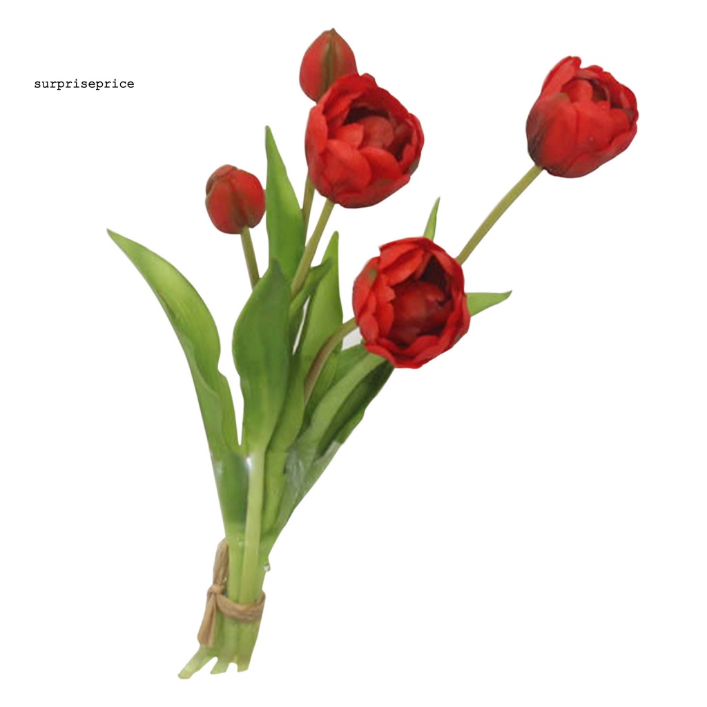 1 Bó Hoa Tulip Nhân Tạo Bằng Nhựa PVC Không Cần Khoan Lỗ Dùng Trang Trí Nhà Cửa