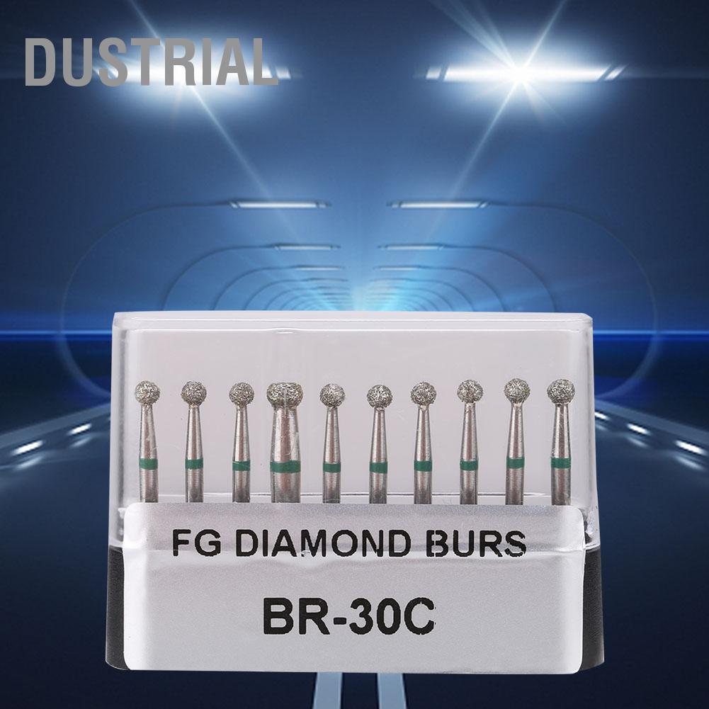 Dustrial 10 cái Nha khoa Thép không gỉ Tay cầm tròn 1.6mm Mũi khoan kim cương nha