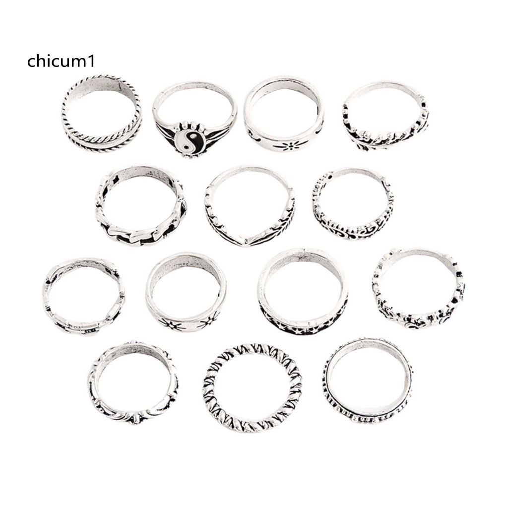 Cc Set 14 Nhẫn Đeo Khớp Ngón Tay Thái Cực Quyền Tinh Tế Phù Hợp Với Mọi Phong