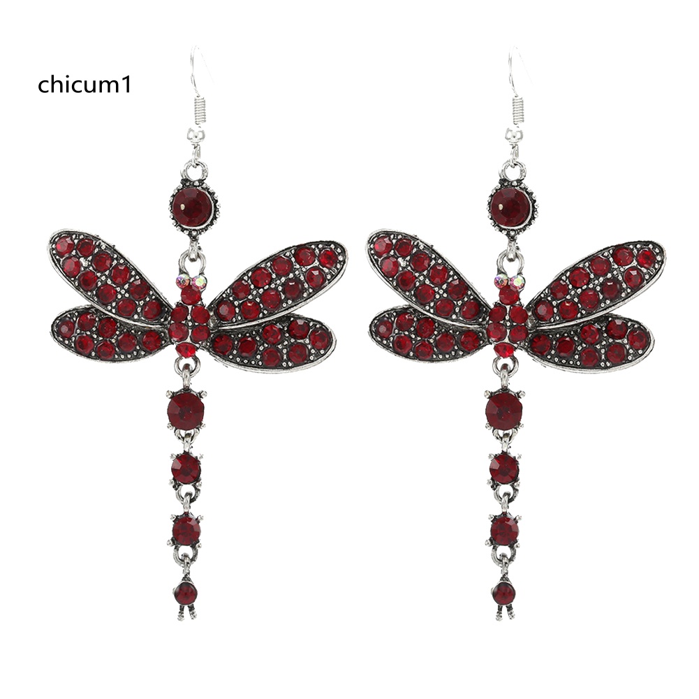 Khuyên Tai Hình Chuồn Chuồn Đính Đá Thời Trang Cho Nữ