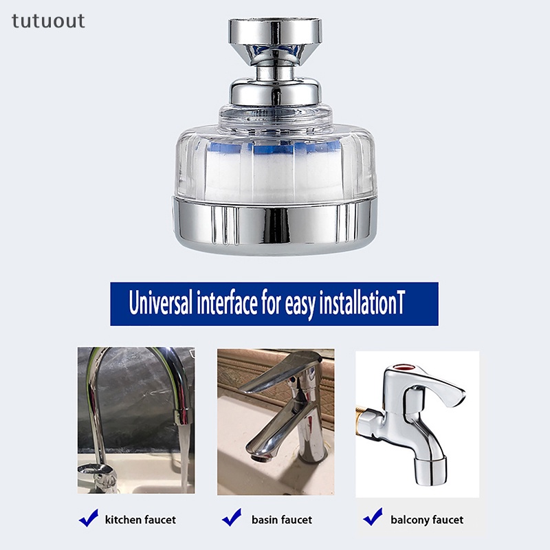 1pc 360 Độ tutuout 1PC 360°Đầu Lọc Gắn Vòi Nước Chống Bắn Tung Tóe Tiết Kiệm Nước Tiện Dụng