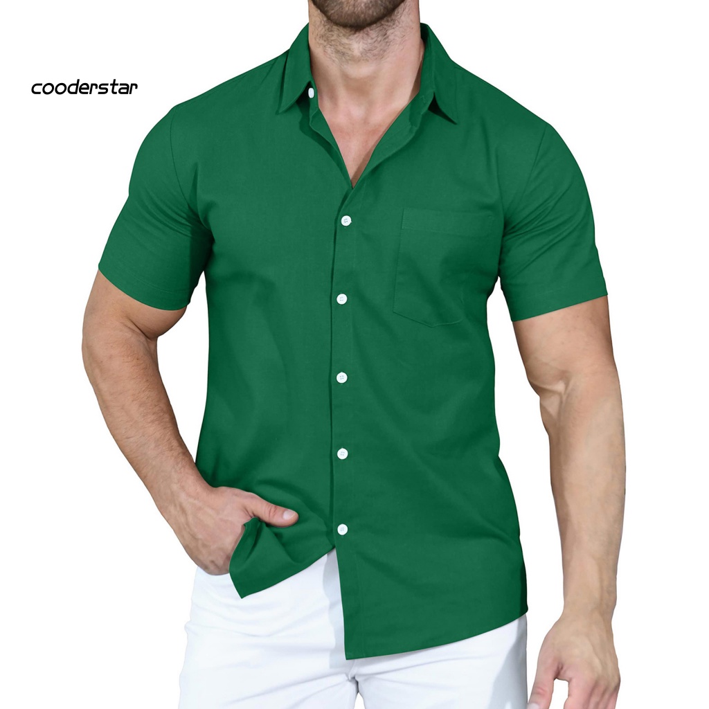 Áo Thun Tay Ngắn Cổ Bẻ Chất Liệu Polyester Chống Nhăn Không Phai Màu Thời Trang Mùa Hè Cho Nam