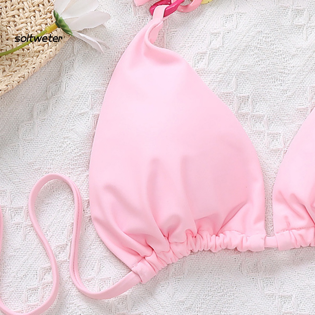 Bộ Bikini 2 Mảnh Dây Xích Nhiều Màu Sắc Có Thể Điều Chỉnh Cho Nữ