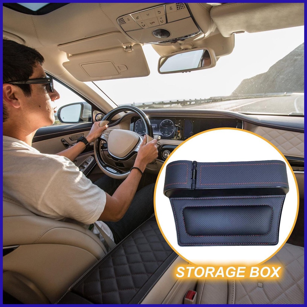 Hộp Da Đựng Đồ Đa Năng Gắn Ghế Ngồi Xe Hơi Tiết Kiệm Không Gian Kích Thước 25.5 * 16.5 * 6cm